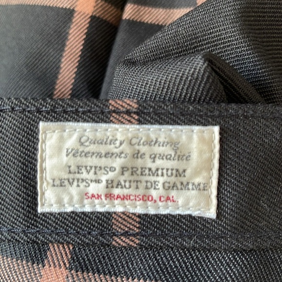 Levi’s Premium Math Club Flare Trousers Bonnie Plaid Rinse Wool Blend Size 29 - Picture 9 of 13